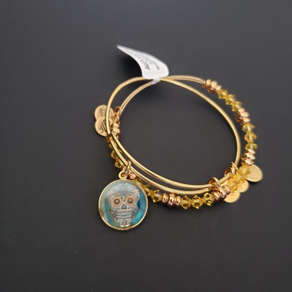 Alex and Ani Gold Art Infusion Calavera Swarovski Set 646 - Picture 3 of 5